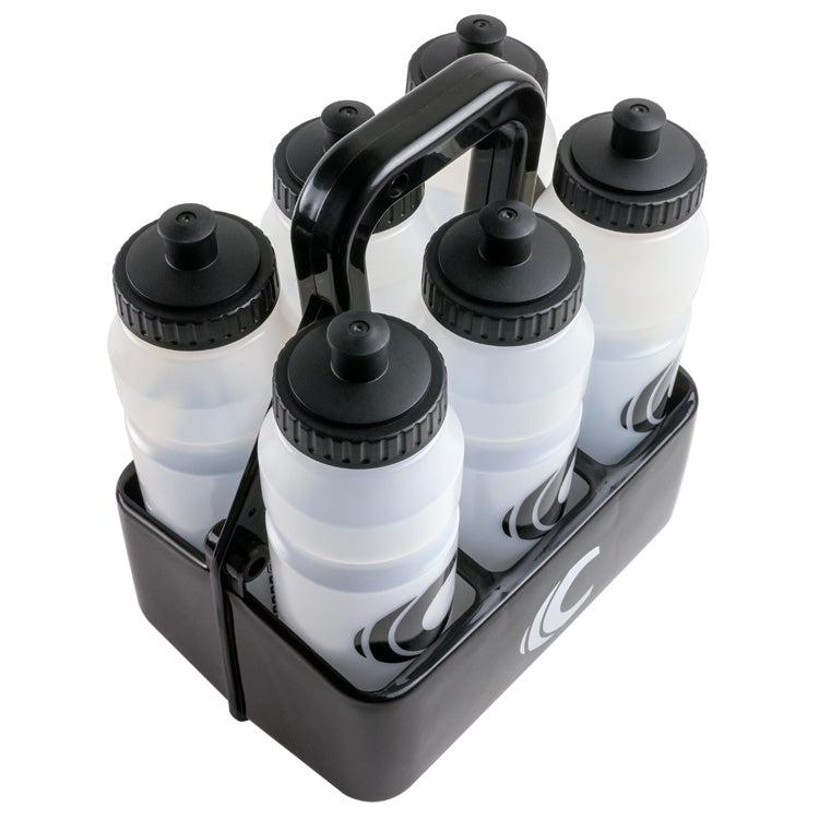 Squeeze Water Bottle with Straw Lid 1-Liter 6-Pack with Bottle Carrier