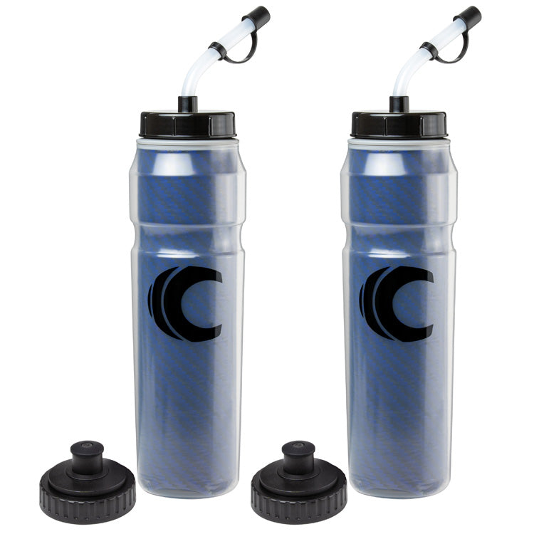 Insulated Squeeze Water Bottle with Straw Lid 28-Ounce 2-Pack