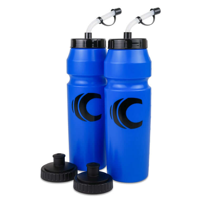 Squeeze Water Bottle with Straw Lid 1-Liter 2-Pack