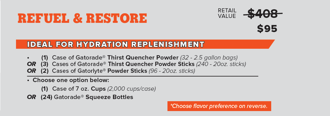 Gatorade Refuel and Restore (High Schools Only)