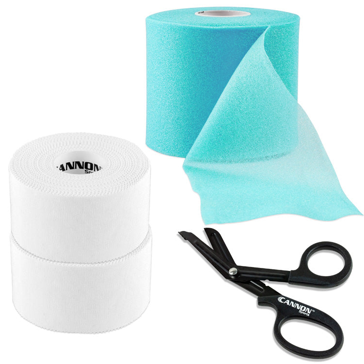 Athletic Tape with Pre-Wrap and Scissor, White Tape Set