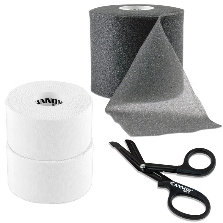 Athletic Tape with Pre-Wrap and Scissor, White Tape Set