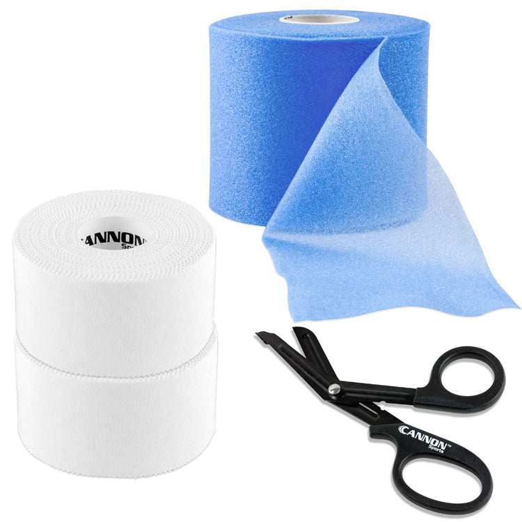 Athletic Tape with Pre-Wrap and Scissor, White Tape Set