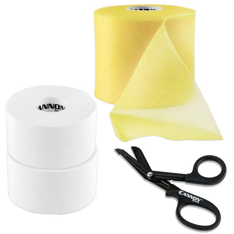 Athletic Tape with Pre-Wrap and Scissor, White Tape Set