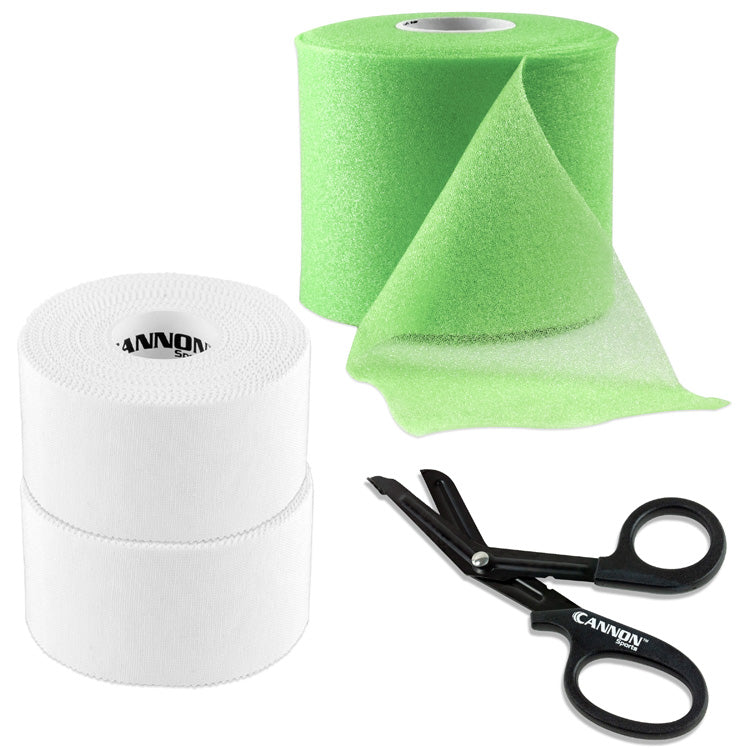 Athletic Tape with Pre-Wrap and Scissor, White Tape Set