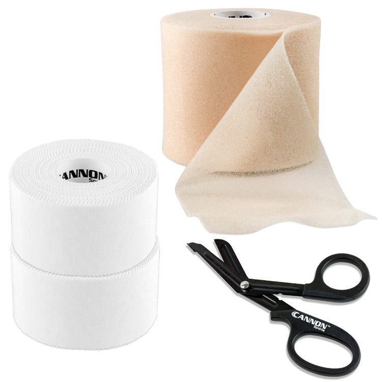 Athletic Tape with Pre-Wrap and Scissor, White Tape Set