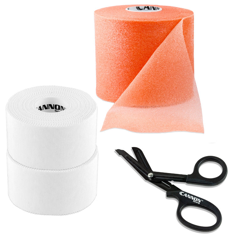 Athletic Tape with Pre-Wrap and Scissor, White Tape Set