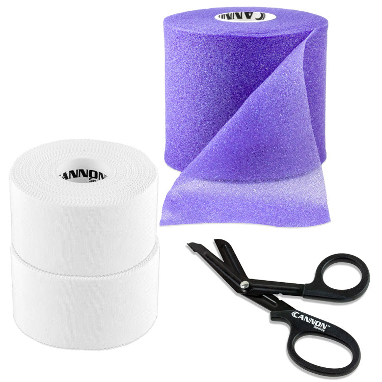 Athletic Tape with Pre-Wrap and Scissor, White Tape Set