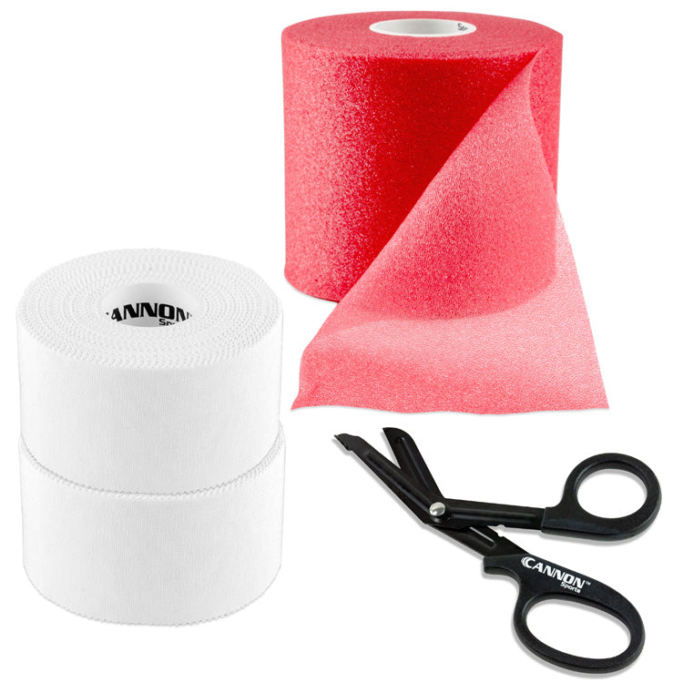 Athletic Tape with Pre-Wrap and Scissor, White Tape Set