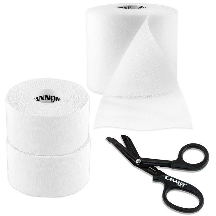 Athletic Tape with Pre-Wrap and Scissor, White Tape Set