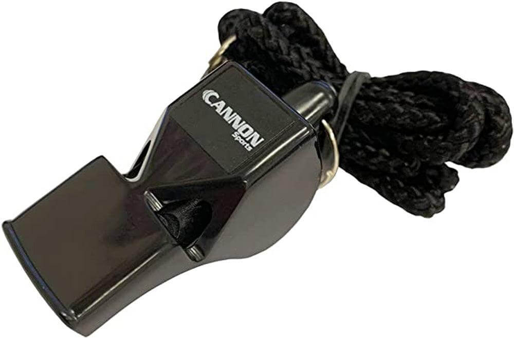 Cannon Sports 13057 Loud Pealess Whistle with Lanyard for Hiking, Emergency, Teachers, & Coaches (Black) - Cannon Sports