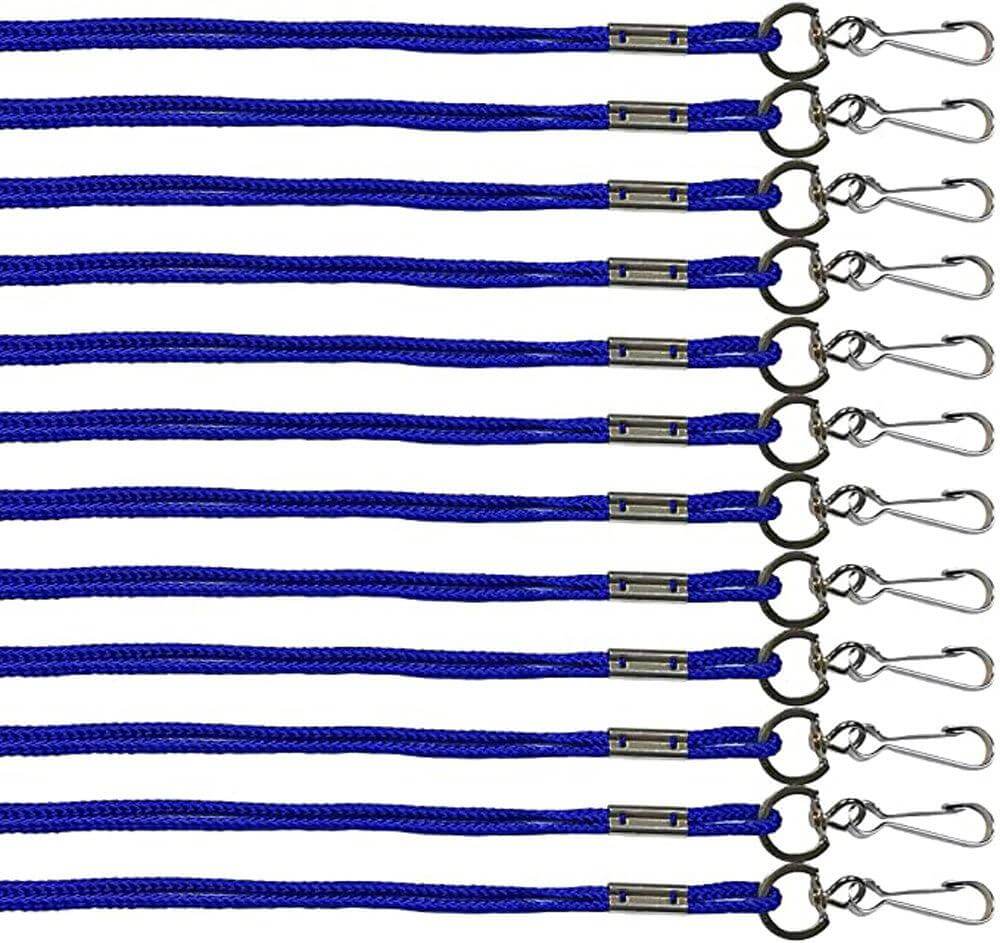 Cannon Sports 1350 Nylon Lanyards for ID Badges, Whistles & Referees (Blue - 12 Pack) - Cannon Sports