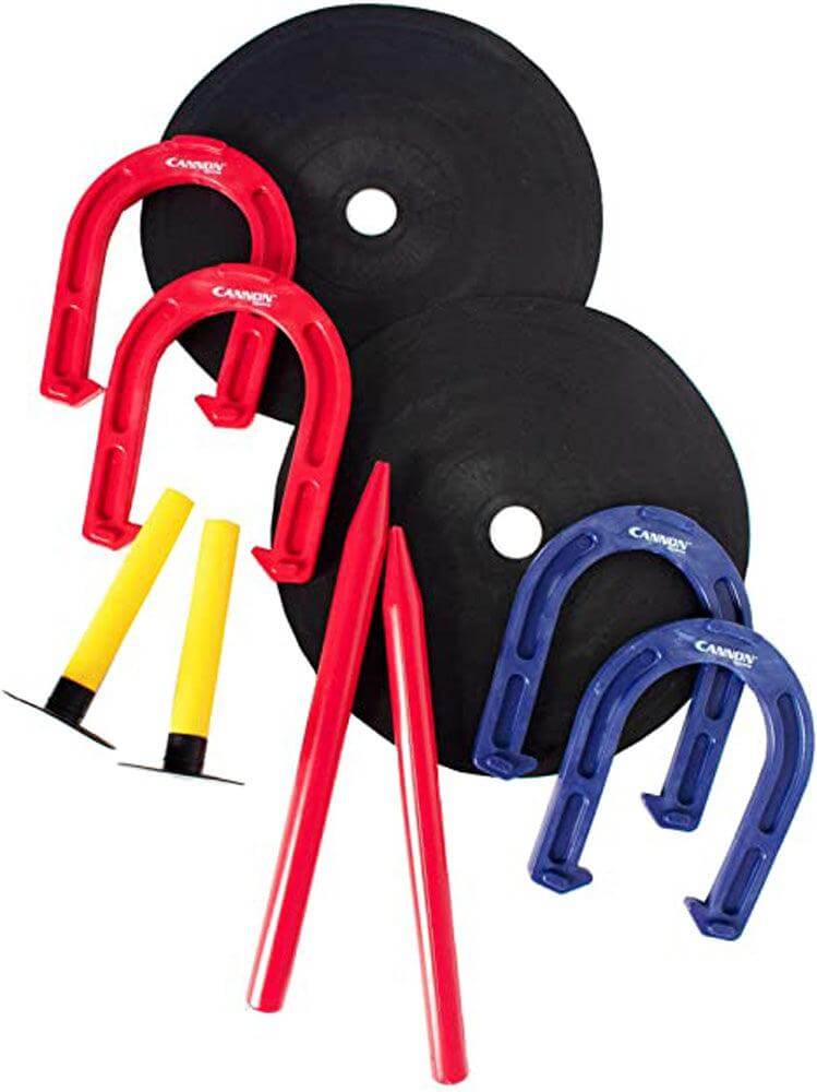 Cannon Sports 21108 Rubber Horseshoe Set, Indoor/Outdoor Game for Kids and Adults - Cannon Sports