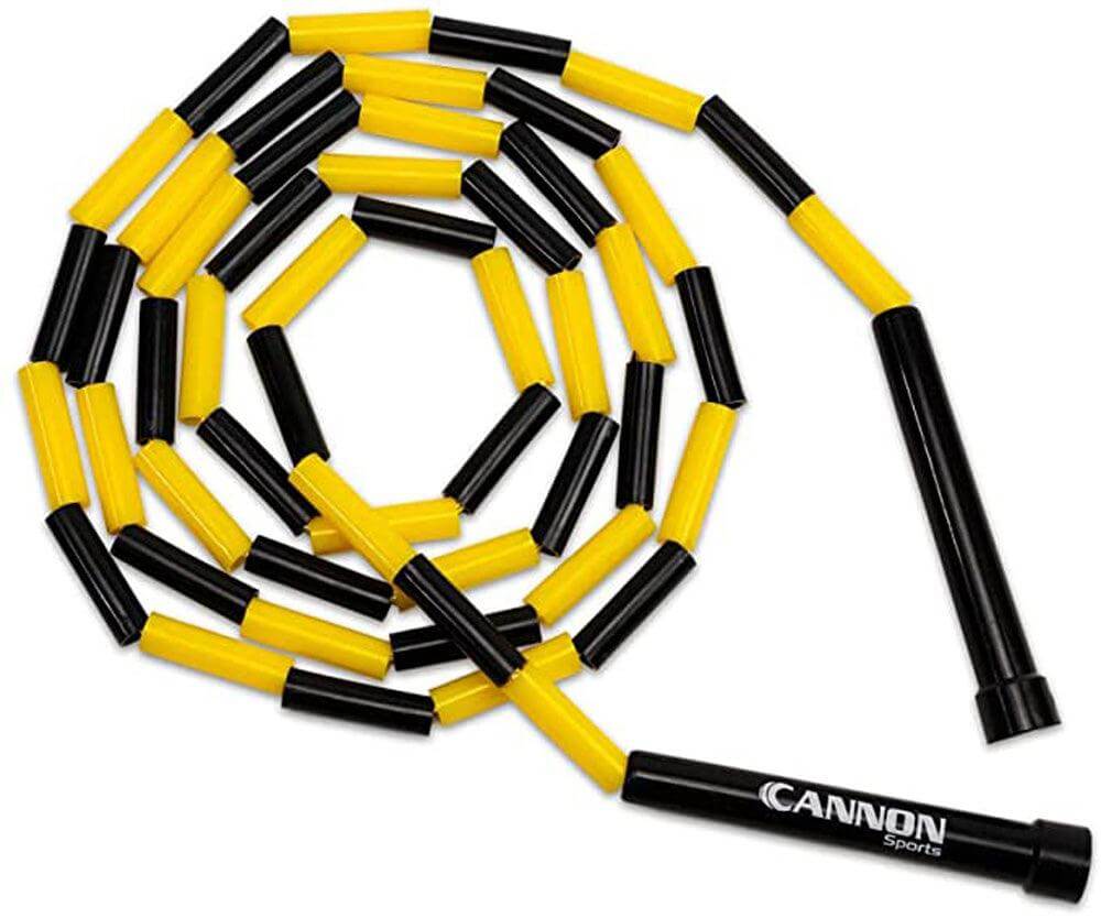 Cannon Sports 95013BYW Segmented Jump Rope for Outdoor Fitness and Gym - Colorful Beaded Ropes (Black/Yellow - 7ft) - Cannon Sports