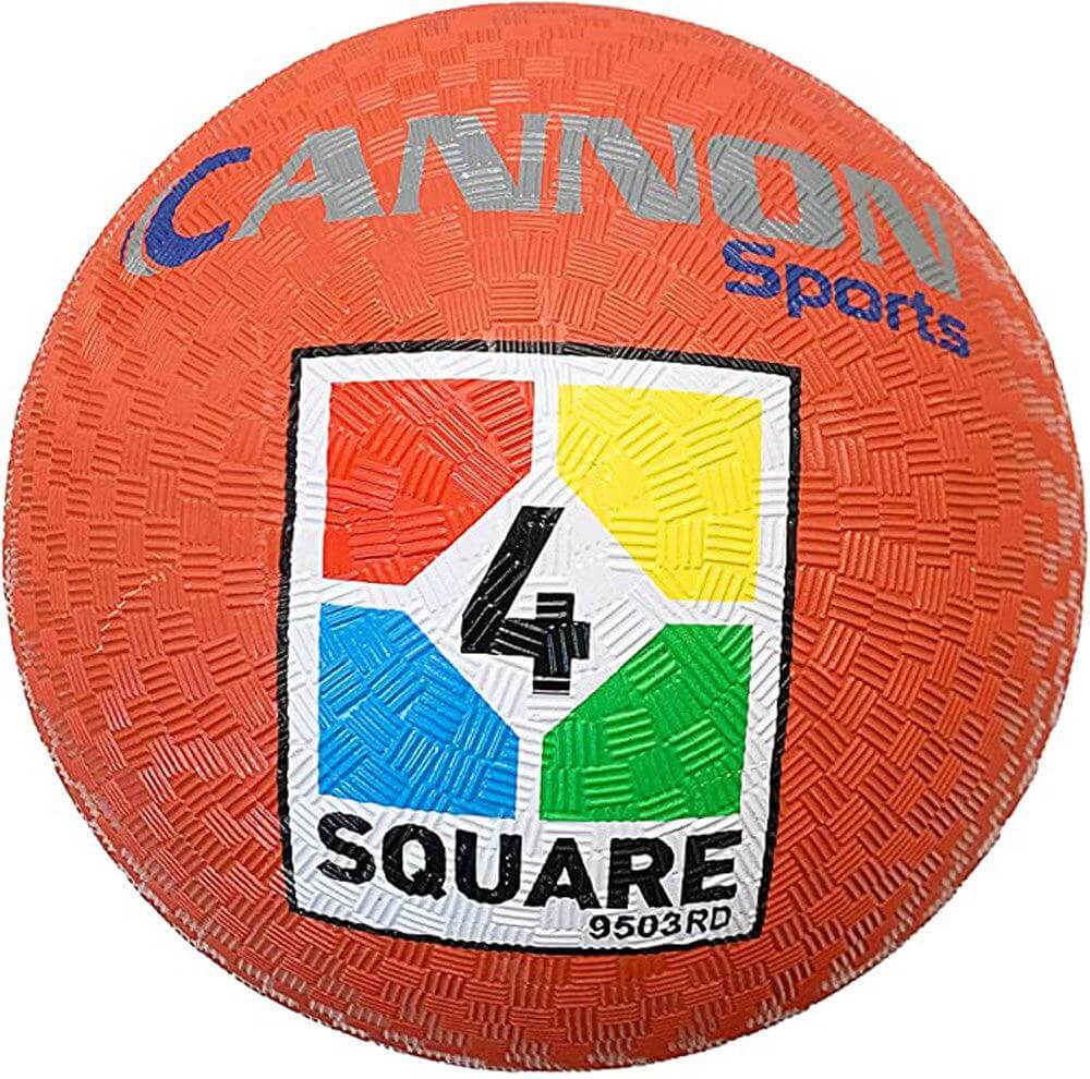 Cannon Sports 9503RD 4 Square Playground Balls for Kids - 8.5 Inch - for Kickball, Handball & Dodgeball (Red) - Cannon Sports