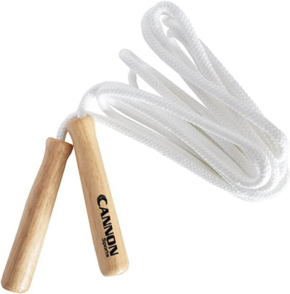 Cannon Sports 9532 White Jump Ropes with Wooden Handles & Braided Polyester (7-Feet) - Cannon Sports
