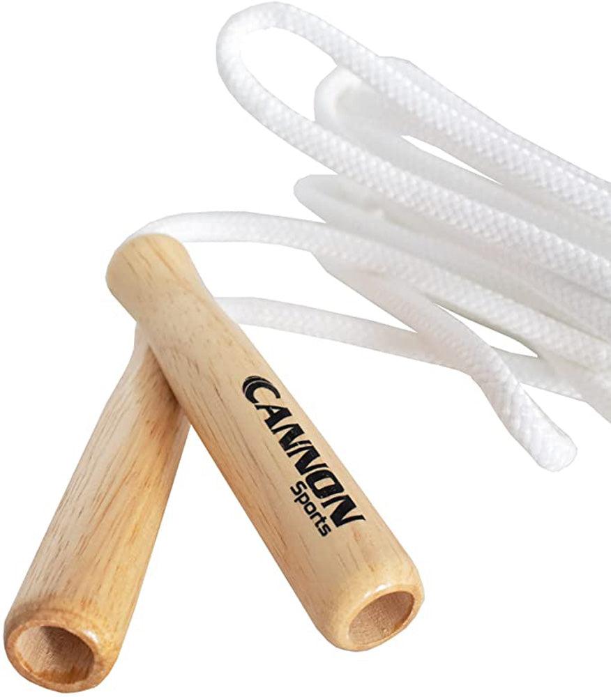 Cannon Sports 9535 White Jump Ropes with Wooden Handles & Braided Polyester (16-Feet) - Cannon Sports