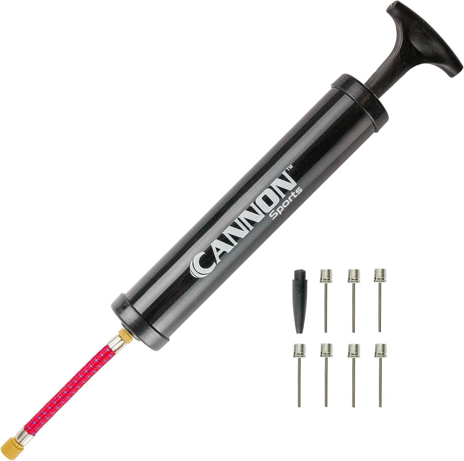 Cannon Sports Ball Pump Set with 7 Inflation Needles, Nozzle, and Extension Hose - Cannon Sports
