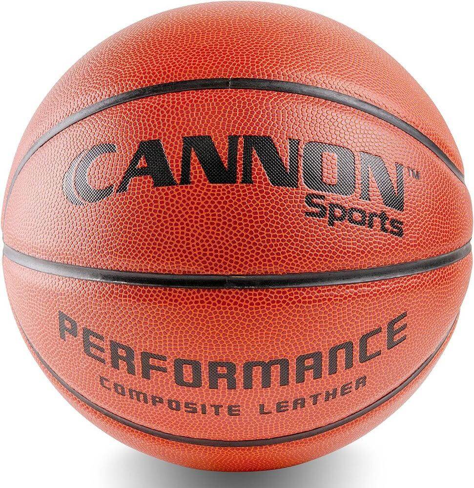 Cannon Sports Leather Composite Official Size Basketball with Ball Pump, Orange - Cannon Sports