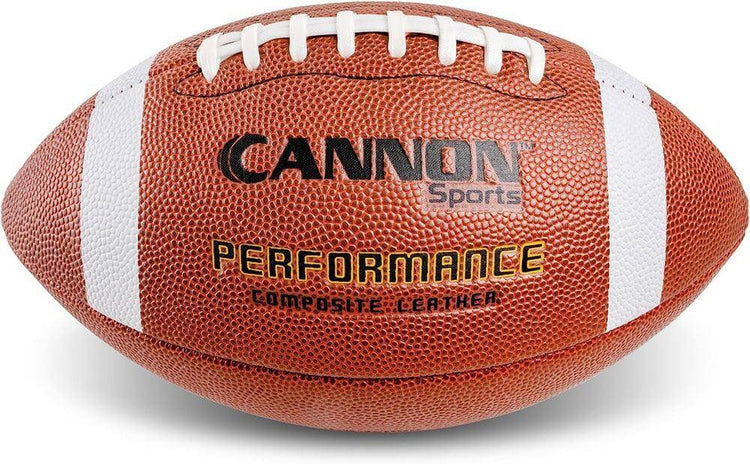 Cannon Sports Leather Composite Official Size Football with Ball Pump, Orange/White - Cannon Sports
