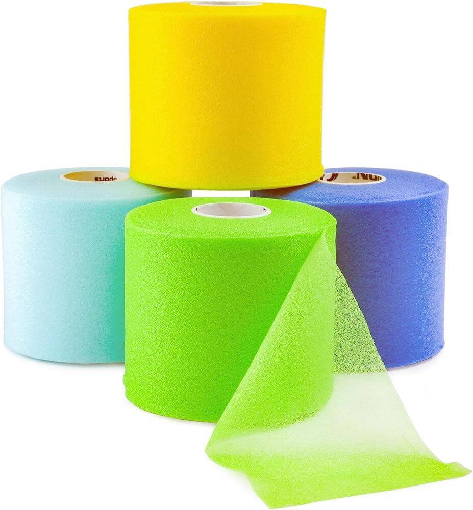 Cannon Sports Pre-Wrap Assorted Colors, 4-Pack, 30 Yards Each Roll - Cannon Sports