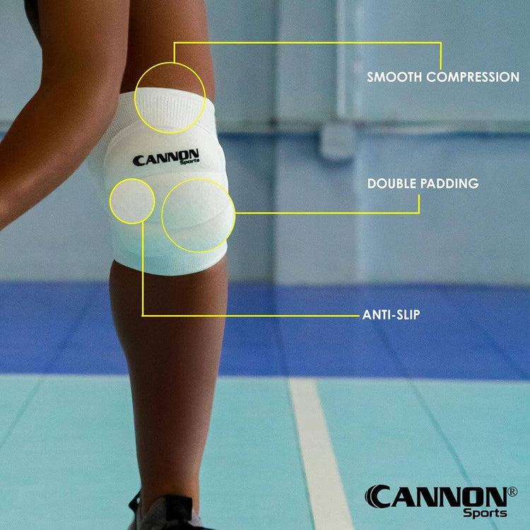 Cannon Sports Pro Series Knee Pads with Extra Support (White, Large) - Cannon Sports