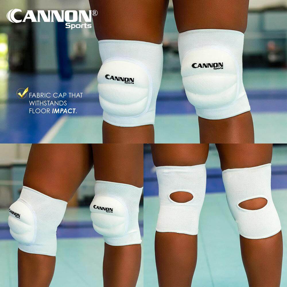 Cannon Sports Pro Series Knee Pads with Extra Support (White, Large) - Cannon Sports