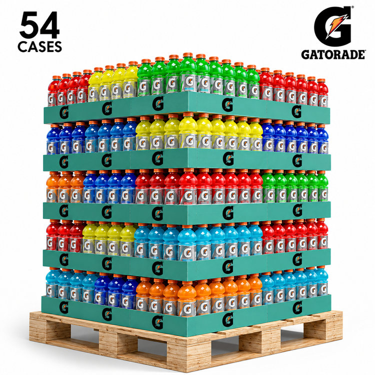 Gatorade Thirst Quencher 20 oz Bottles – 54 Case Pallet Bundle (1,296 Bottles), Choose Your Flavors