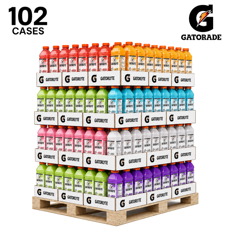 Gatorade Gatorlyte 20 oz Bottles – 102 Case Pallet Bundle (1,224 Bottles), Choose Your Flavors