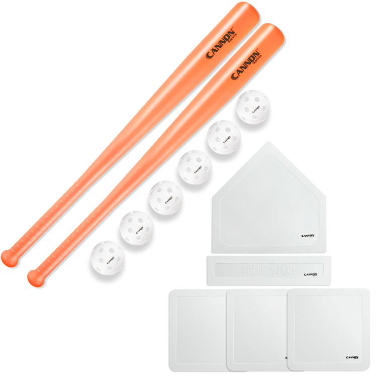 Plastic Baseball Bat and Ball Set with Bases