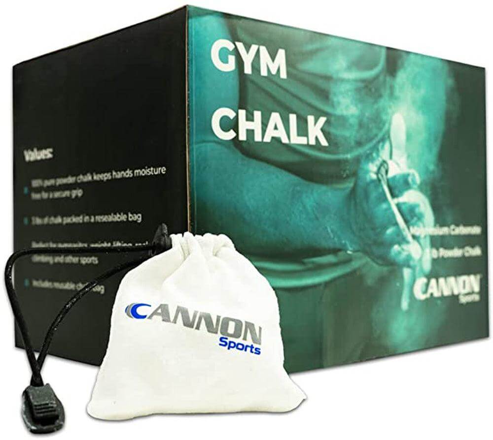 Cannon Sports White Loose Gym Chalk with Powder Ball Sock 3lb - Cannon Sports
