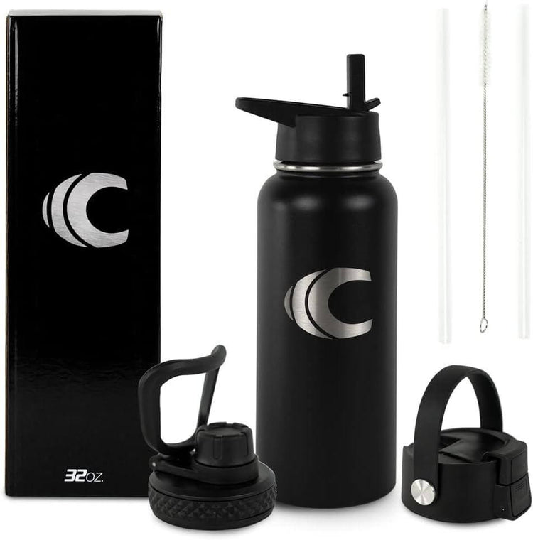 Cannon Sports Stainless Steel Triple Insulated Water Bottle, Black - Cannon Sports