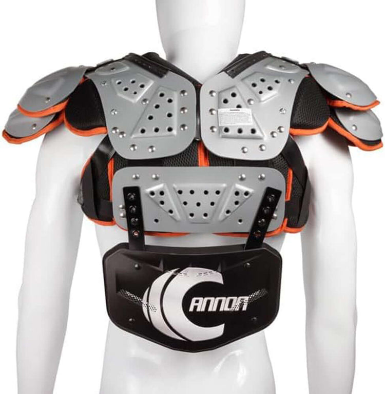 Football Rib Backplate Cannon Sports Football Backplate Shield with High Impact Foam Backing,