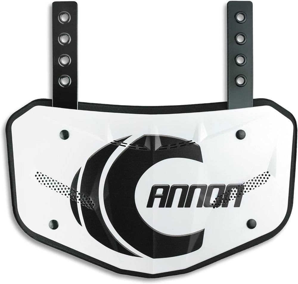 Cannon Sports Football Backplate Shield with High Impact Foam Backing, White
